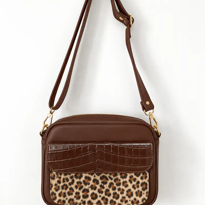 Regina brązowa torebka crossbody z panterką - Master